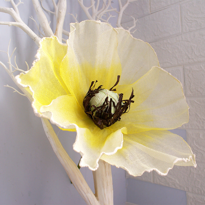 Bulk Extra Size Poppy Yarns Artificial Flower Head Photo Mall Prop Wholesale