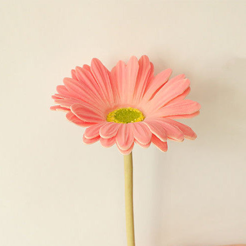 Floral Decor Artificial Gerbera Daisy Stems, 15 in Real-Touch PU Faux Flowers for Venue Styling