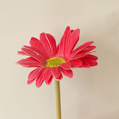 Floral Decor Artificial Gerbera Daisy Stems, 15 in Real-Touch PU Faux Flowers for Venue Styling