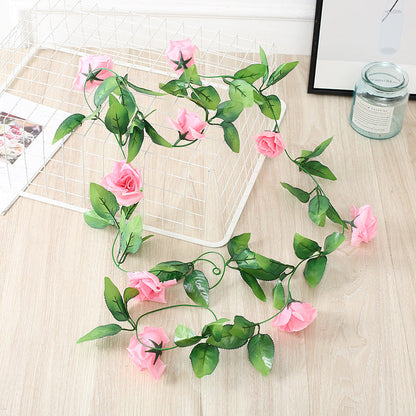 Bulk 8FT Artificial Rose Garland Flowers Vines Hanging Rose Flowers for Wall Decor Birthday Party Weddings Decoration Wholesale