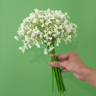 Wedding Wreath & Greenery Gypsophila Spray 16 Pcs 12" White Artificial Baby's Breath for Venue Styling