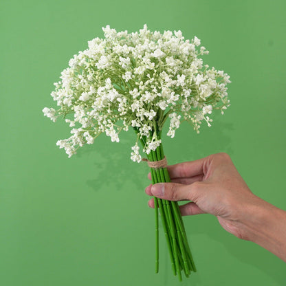 Wedding Wreath & Greenery Gypsophila Spray 16 Pcs 12" White Artificial Baby's Breath for Venue Styling