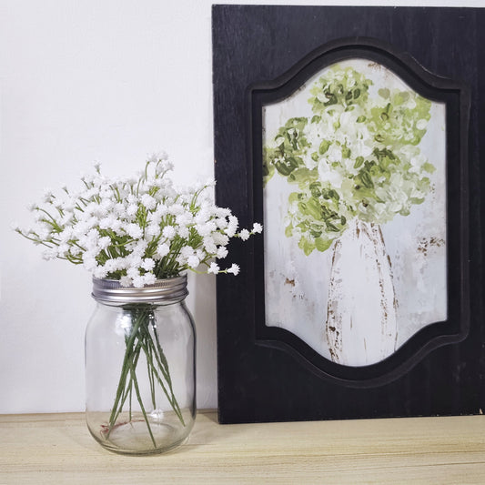 Bulk 7.8" Gypsophila Artificial Baby's Breath White Spray Stems Bundle for DIY Boutonnieres Wholesale