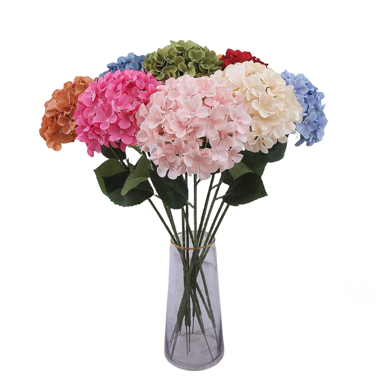 Bulk 5Pcs 24" Artificial Hydrangea Silk Flowers Stems for Floral Centerpiece Wedding Party Shop Baby Shower Wholesale