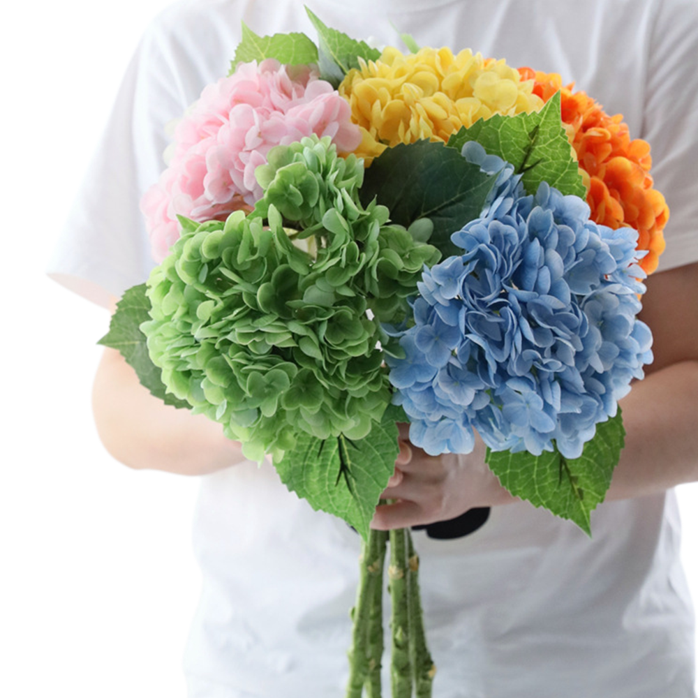 Bulk 19" Artificial Hydrangea Stem Real Touch Flowers Wholesale