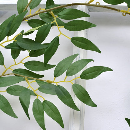 Premium Italian Ruscus Greenery Garland - Real-Touch Silk Willow Leaf Stems for Wedding Home & Event Décor