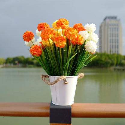 Bulk 8Pcs Artificial Hydrangea Ball Flowers Shrubs Fall Flowers Plants Indoor UV Resistant for Outdoor Garden Porch Decoration Wholesale