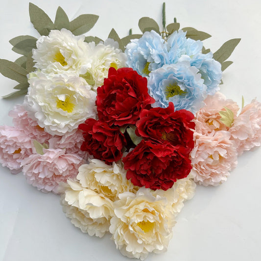 Bulk 18" Large Peonies Bush Artificial Silk Flowers Wholesale
