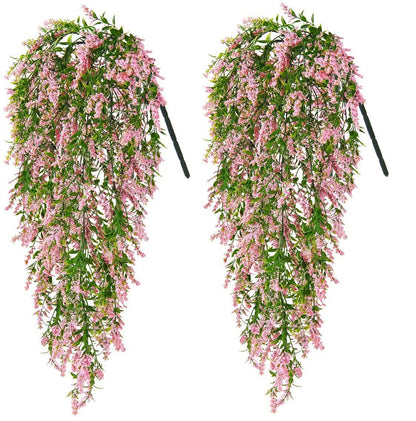 Commercial Venue Hanging Artificial Lavender Vines, 21.7" L, Purple Cascading Decor