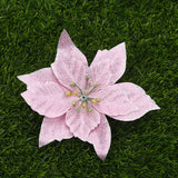 Bulk 10Pcs Poinsettias Artificial Christmas Flowers Fuchsia Pink Trendy Xmas Decoration Wholesale