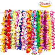 Event & Luau Hawaiian Lei Set, 36 Pack, Assorted Rainbow Colors