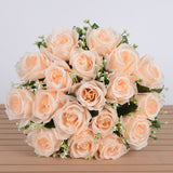 Bulk 14" Artificial Roses Bush Mixed Baby's Breath Flowers Wholesale