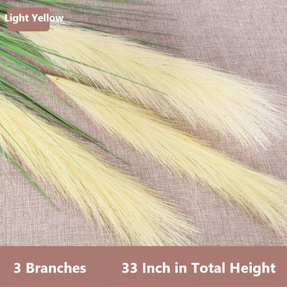 Bulk 33" Artificial Grass Plant Faux Reed Grass Fake Shrubs Outdoor Plant Pampas Wholesale