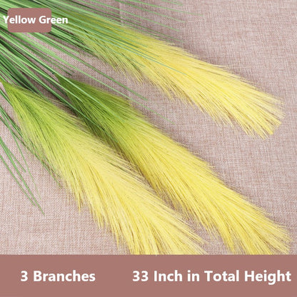 Bulk 33" Artificial Grass Plant Faux Reed Grass Fake Shrubs Outdoor Plant Pampas Wholesale