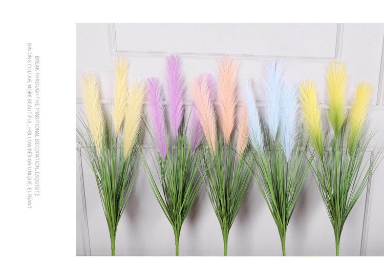 Bulk 33" Artificial Grass Plant Faux Reed Grass Fake Shrubs Outdoor Plant Pampas Wholesale