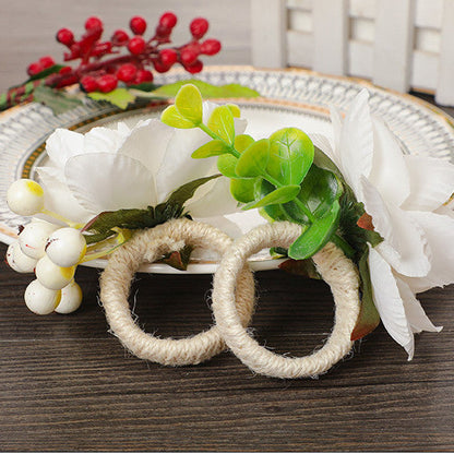 Bulk Artificial Floral Handmade Napkin Rings Wholesale