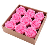 Bulk 9Pcs Large Peony Soap Artificial Flowers Heads Box Gifts for Mom Women Wholesale