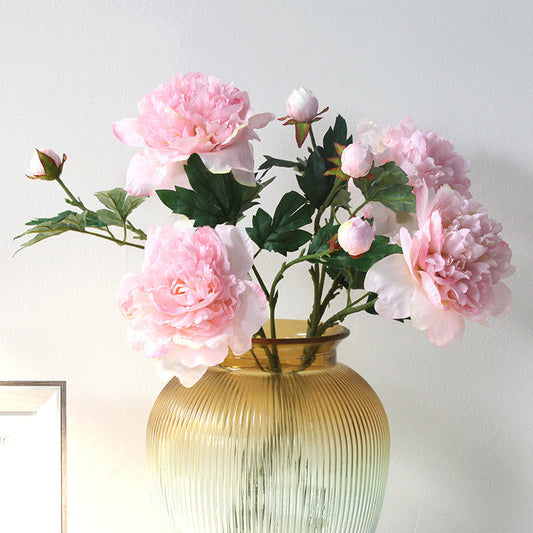 Bulk 27" Artificial Blossom Peony Stems Spray with Bud Silk Flower Centerpiece Wholesale