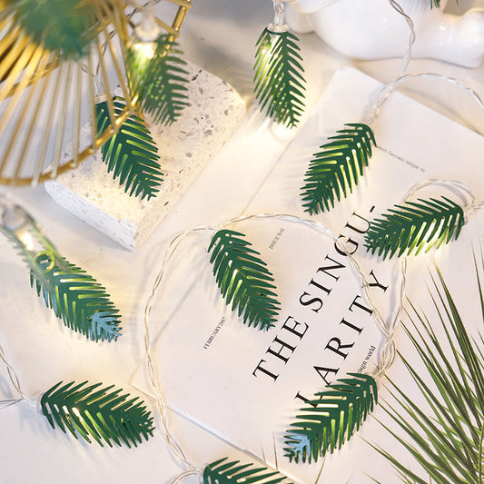 Bulk 10Ft Pine Needles String Pre-lit Garland Backdrop Lights with Led 20 Lights Wholesale