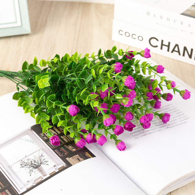 Bulk Artificial Rose Buds Flowers Outdoors Fake Shrubs Greenery Plants Indoor UV Resistant for Outdoor Garden Porch Decoration Wholesale