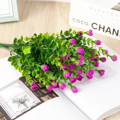 Bulk Artificial Rose Buds Flowers Outdoors Fake Shrubs Greenery Plants Indoor UV Resistant for Outdoor Garden Porch Decoration Wholesale