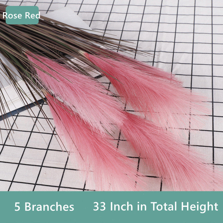 Bulk 33" Artificial Grass Plant Faux Reed Grass Fake Shrubs Outdoor Plant Pampas Wholesale