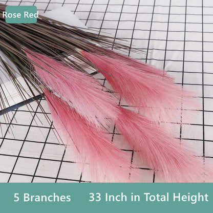 Bulk 33" Artificial Grass Plant Faux Reed Grass Fake Shrubs Outdoor Plant Pampas Wholesale