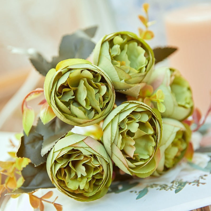 Bulk 12" Silk Peony Flowers Bush Artificial Flowers Bouquet Home Decor Wholesale