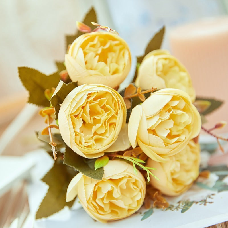 Bulk 12" Silk Peony Flowers Bush Artificial Flowers Bouquet Home Decor Wholesale