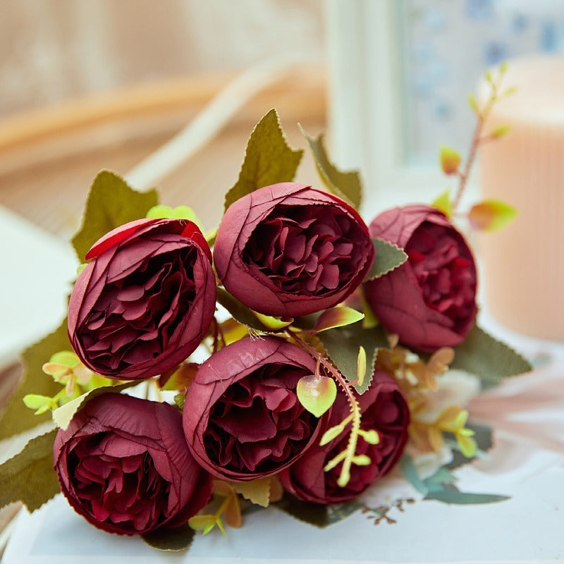 Bulk 12" Silk Peony Flowers Bush Artificial Flowers Bouquet Home Decor Wholesale