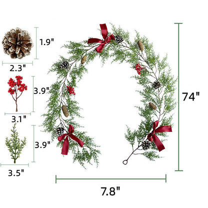 Bulk Faux Cedar Garland with Red Berries Cedar Christmas Wreath Wholesale