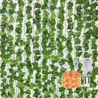 Bulk 24 Pack Artificial Ivy with LED String Lights Greenery Vines Garland Wall Decor for Room Office Wedding Wholesale