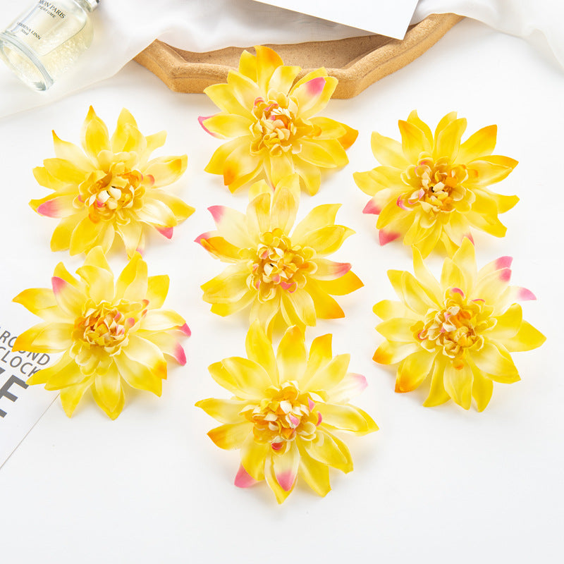 Bulk 25 Pcs 4" Artificial Dahlia Flower Heads with Detachable Stems Wholesale