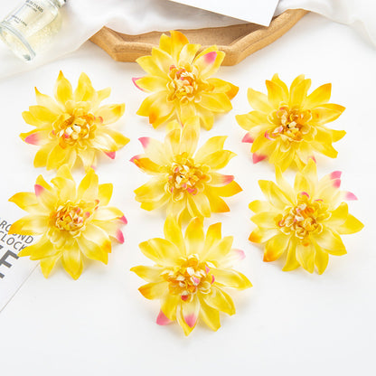 Bulk 25 Pcs 4" Artificial Dahlia Flower Heads with Detachable Stems Wholesale