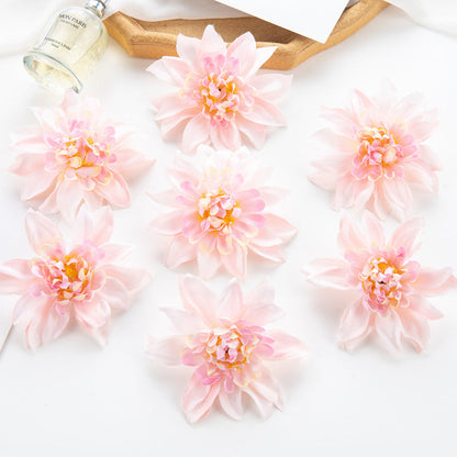 Bulk 25 Pcs 4" Artificial Dahlia Flower Heads with Detachable Stems Wholesale