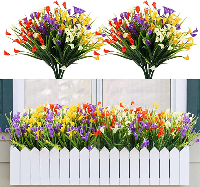 Bulk Calla Lily Bush Flowers UV Resistant Shrubs for Outdoors Hanging Planters Window Box Front Porch Decorations Wholesale