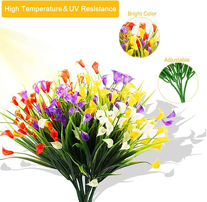 Bulk Calla Lily Bush Flowers UV Resistant Shrubs for Outdoors Hanging Planters Window Box Front Porch Decorations Wholesale