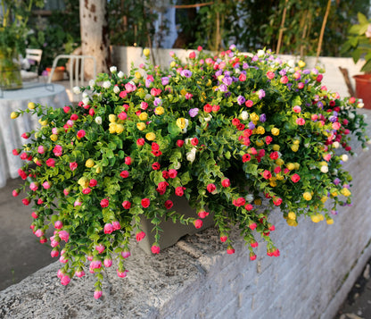 Bulk Artificial Rose Buds Flowers Outdoors Fake Shrubs Greenery Plants Indoor UV Resistant for Outdoor Garden Porch Decoration Wholesale