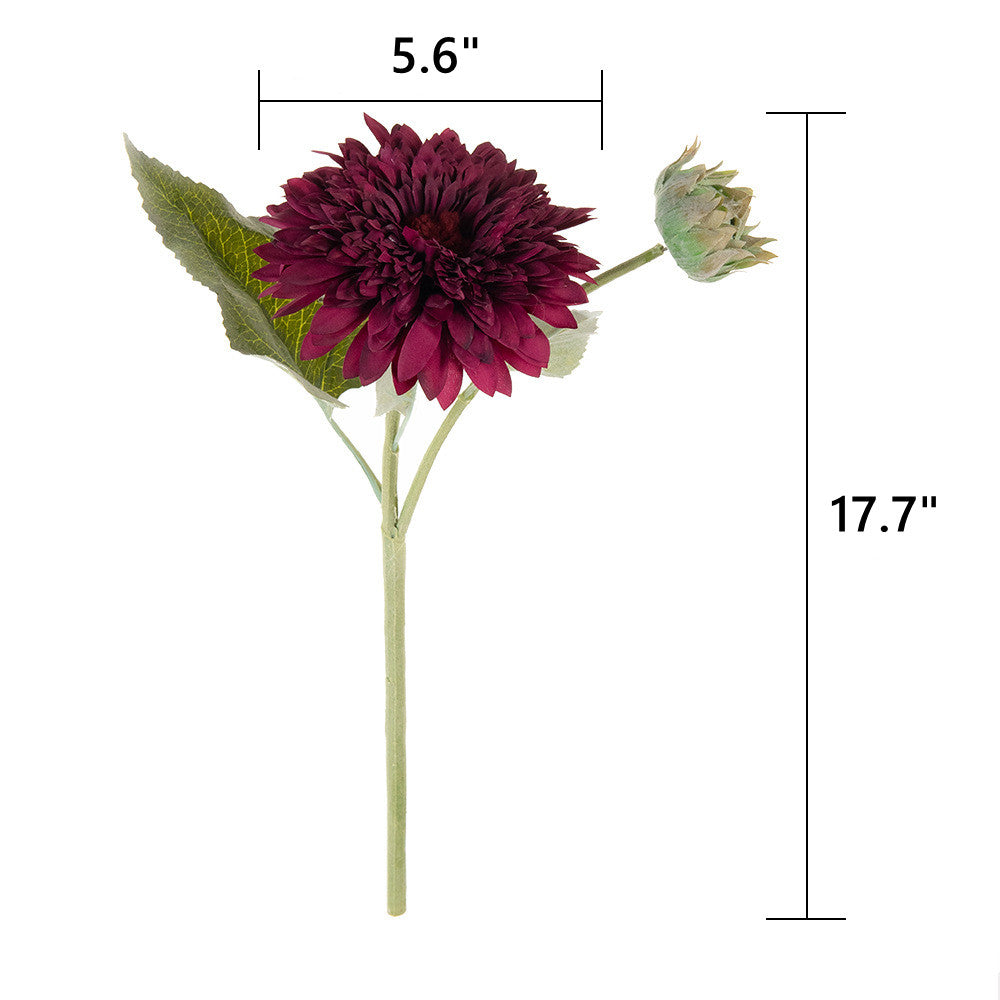 Bulk 17" Sunflower Silk Stem Spray with Bud Artificial Silk Flowers for Wedding Party Home Decoration Wholesale