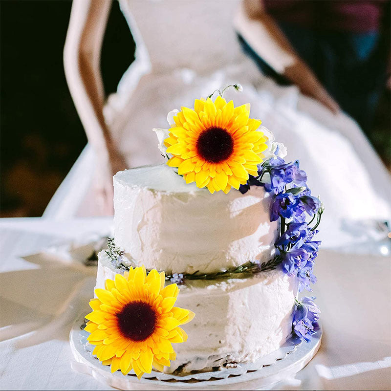 Bulk 3.5" Sunflower Flower Head Artificial Silk Flowers Wholesale