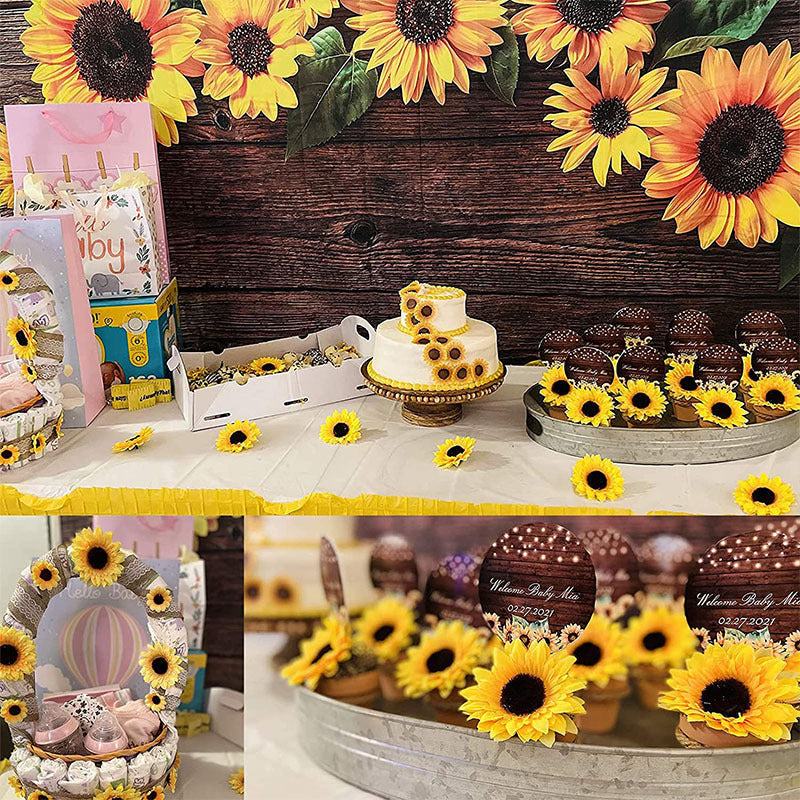 Bulk 3.5" Sunflower Flower Head Artificial Silk Flowers Wholesale