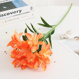 Bulk 28" Tiger Lily Lilies Bush Real Touch Artificial Flowers Wholesale