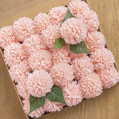 Bulk 25Pcs 2.7" Foam Dahlia with Stem Flower Box Sets for Wedding Party Bridal Shower Decor Wholesale