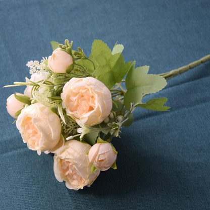 1 Bush 12 Inch Artificial Flowers Peony Wedding Bouquet - Artificialmerch