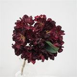 Bulk 13" Fall and Winter Flowers Burnt Artificial Hydrangeas Stem Silk Flower Arrangements Wholesale