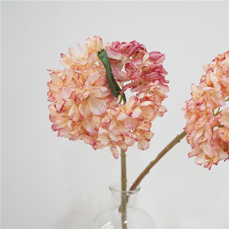 Bulk 13" Fall and Winter Flowers Burnt Artificial Hydrangeas Stem Silk Flower Arrangements Wholesale