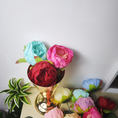 Event & Wedding DIY Floral Kit, 40 Peony Heads + 10 Eucalyptus Stems, 8 Color Options