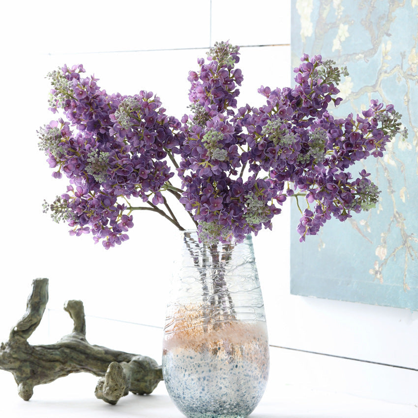Premium 25" Lilac Silk Flower Stems Realistic Wedding Centerpiece Durable Floral Arrangements for Home & Event Décor