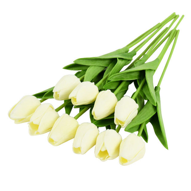 Premium 20Pcs Real Touch Tulip Bouquet - Lifelike Artificial Flowers for Wedding Centerpieces & Home Décor Arrangements