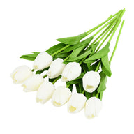 Premium 20Pcs Real Touch Tulip Bouquet - Lifelike Artificial Flowers for Wedding Centerpieces & Home Décor Arrangements